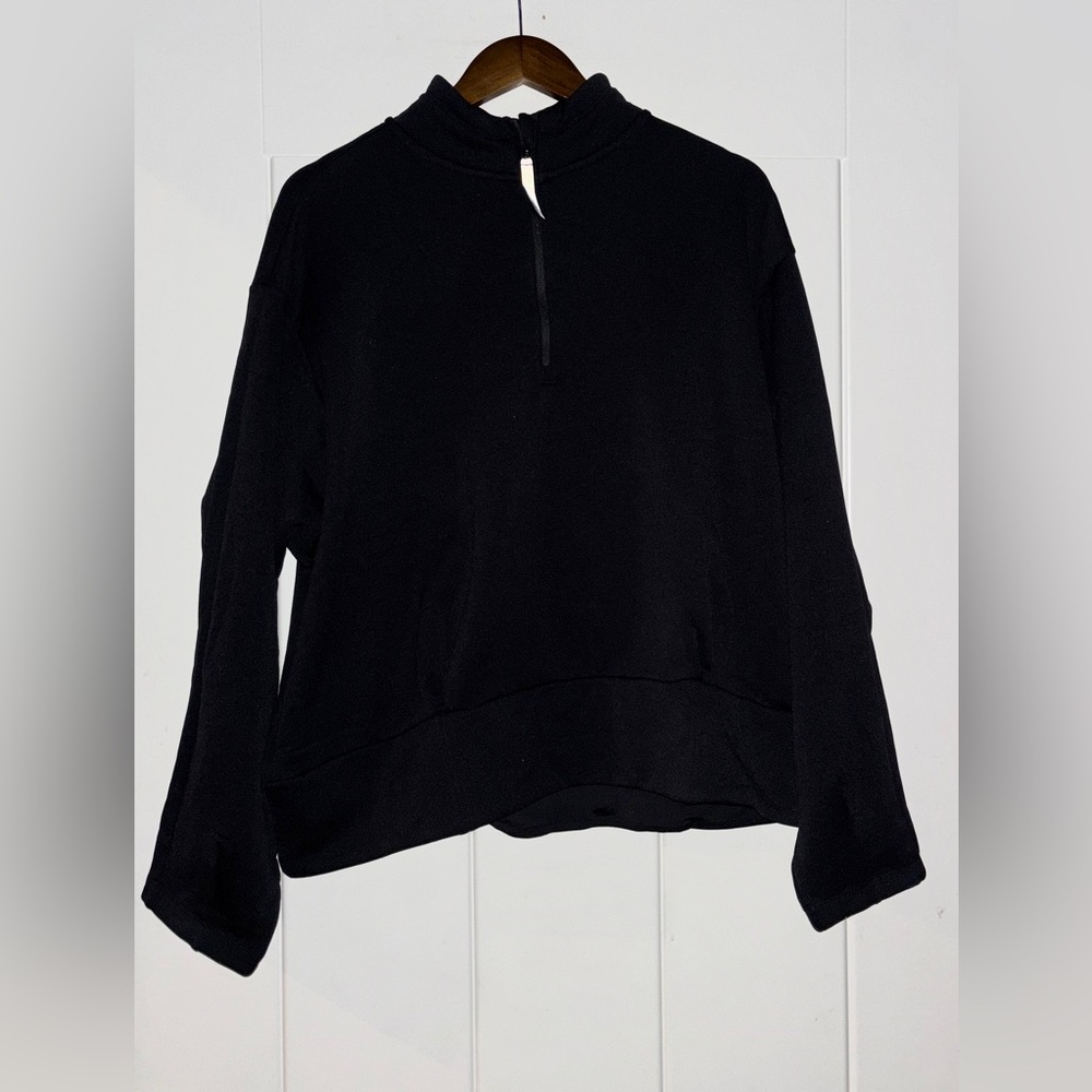 NEW Athleta Sweatshirt Altitude Polartec Half Zip Pullover Zip Pocket Women 1X